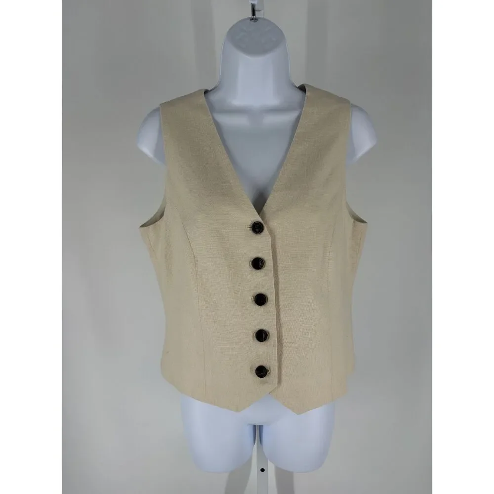 J.CREW Cream Button Front Vest
